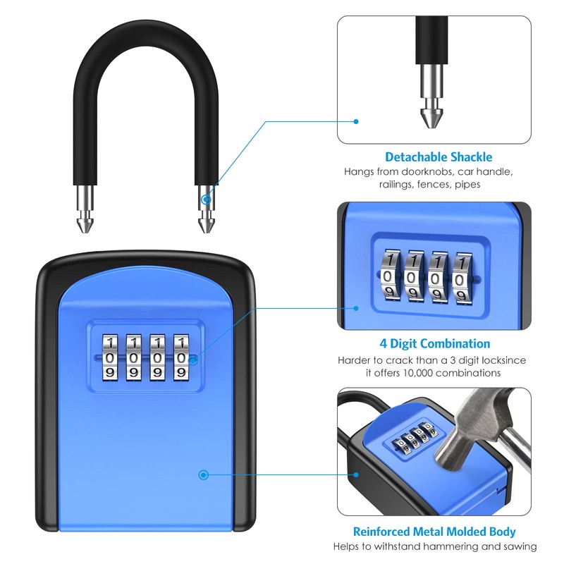 Newest AMIR Key Lock Box, Lock Box for Keys Outdoor,