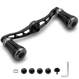 HEIGHTEN 3.5 / 3.5 inches (88 / 90 mm) Reel Handle 0.7 inch (19 mm) Knob Mounted Shimano Daiwa Abu Universal Bait Reel Arch Pillar Series (90 mm - Black & Gunmetal) (912)