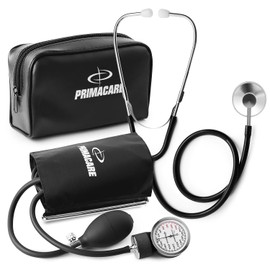 PrimaCare DS-9195 Professional Adult Size Classic Series Blood Pressure Kit with D-Ring Cuff, Nylon BP Kit, Aneroid Sphygmomanometer with Stethoscope | Primacare