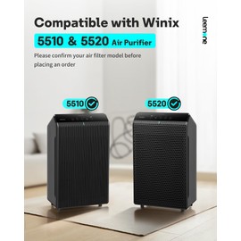 Leemone 5510 5520 Replacement Filter Q Compatible with Winix 5510 and 5520 Air Purifier,Activated Carbon Filter Combo, Part# 1712-0123-00,2 Sets Totally 4pcs