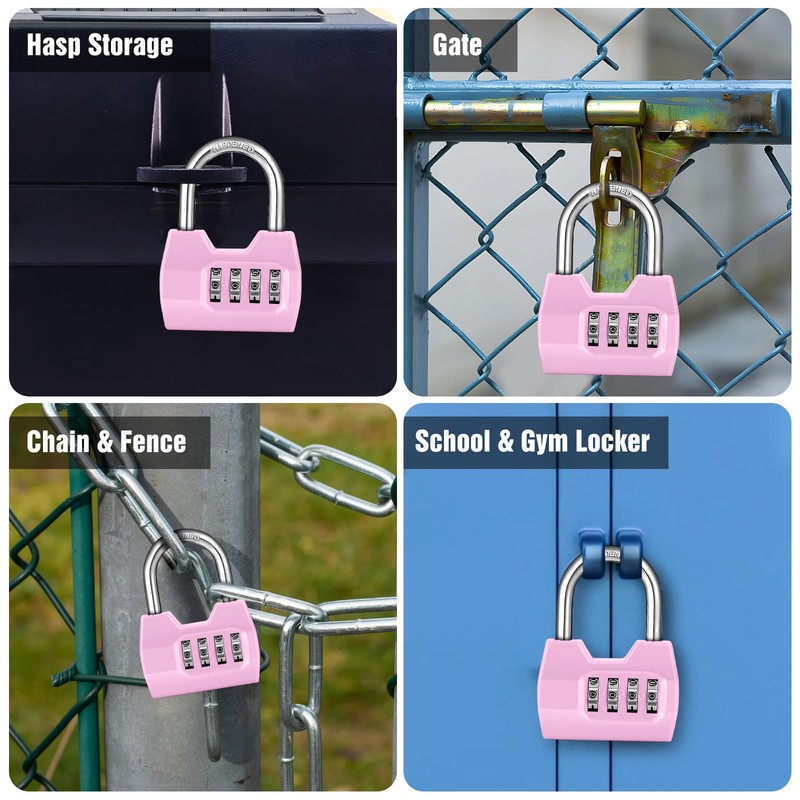 1 Pack disecu 4-Digit Combination Lock, Waterproof Outdoor Padlock for