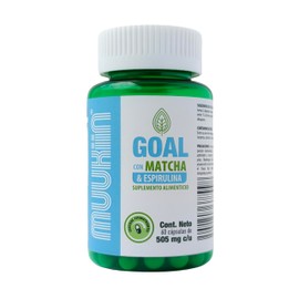 Goal Suplemento con Matcha y Espirulina, 60 Cápsulas  Soporte al Metabolismo y Bienestar Integral  505mg cu  Extractos estandarizados  Combinación... 