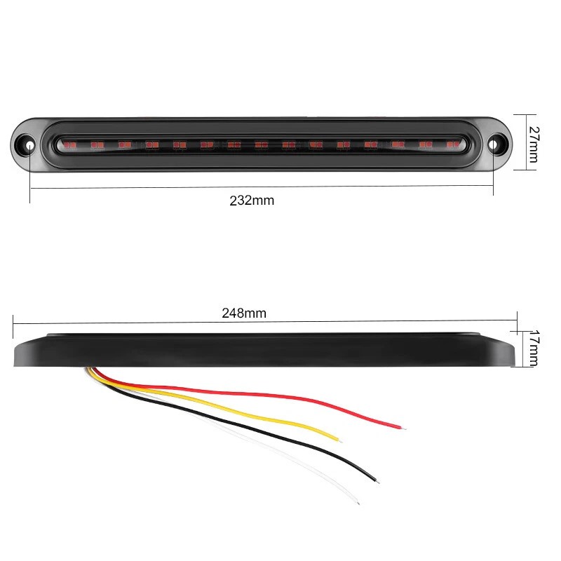 2X LED RV Trailer Truck Stop Flowing Turn Signal Brake