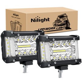 Nilight Side Shooter Light Bar 2 PCS 4.3 Inch Triple Row Spot Flood Combo for Off Road Fog Driving Work Lighting on Truck SUV ATV UTV