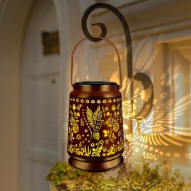 Solar Lanterns Outdoor Waterproof New Rose Hummingbird Garden Decor Birthday Gifts for Women Mom Grandma Hanging Solar Light Metal Outdoor Lantern Decor Outside for Yard Patio Backyard Porch Pathway