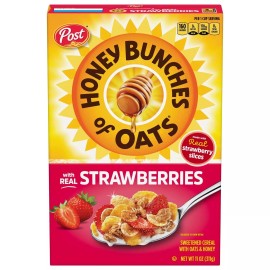 Honey Bunches of Oats Strawberry Whole Grain Cereal, 11 oz Heart Healthy Low Fat