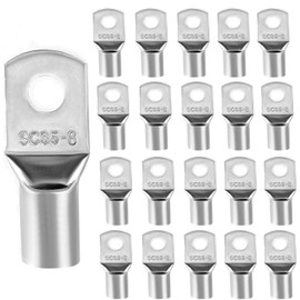 20pcs Electrical Terminals with Eye SC35-8 Electrical Crimp Terminals Faston Connectors for Secure Connections