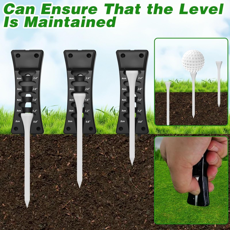 HINGTAI 3-in-1 Golf Tee Height Adjuster, Divot Repair Tools, Good