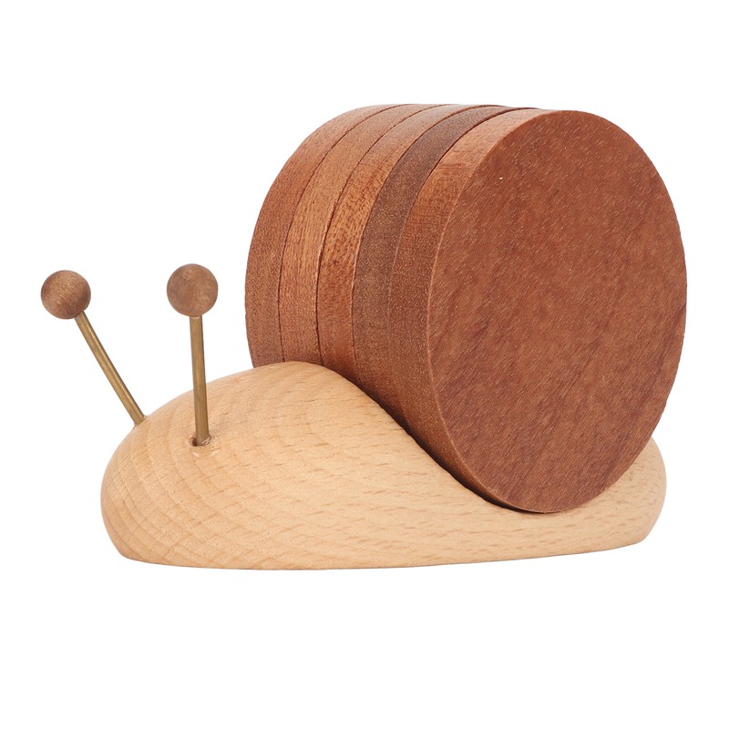 Snail Coaster Set with Magnet Cute Exquisite Eco Friendly Wood