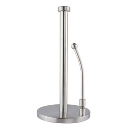 High Tension Arm Kitchen Roll Holder, Brushed Steel Kitchen Roll Holder Made of Stainless Steel (Standing) - Sturdy and Durable Paper Roll Holder