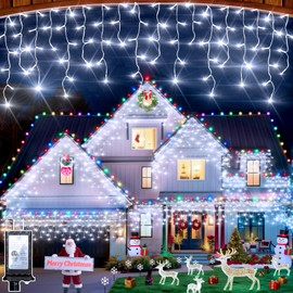 504 LED Fairy lights for Bedroom, 49ft Christmas Window Lights with 112 Drops 12 Modes, Dimmable Curtain Lights, String Lights Indoor Outdoor for Holiday Wedding Party Home Decorations, Cool White