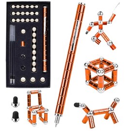 WQWQUU Fidget Pen,Magnetic Pen， Decompression Magnetic Toy Pen，Magnet Pen Fidget Toy Relieve Pressure Novel Toy Gift for Kids or Friends! (Big Orange)