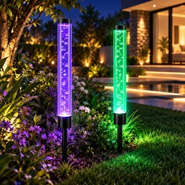 Solar Bubble Garden Lights for Outdoor Decor – RGB Color-Changing Path Lights for Lawn, Terrace & Courtyard