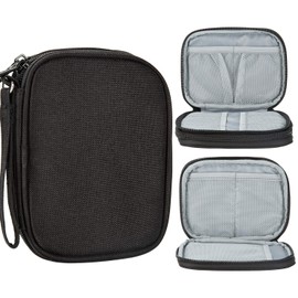 Surblue Organizador de accesorios de electrónica, bolsa organizadora de cables, compacta y portátil, impermeable, bolsa organizadora de cables USB, cargadores, fuentes de alimentación móviles, teléfonos, tarjetas SD, ZSMSN03A-Negro, Large