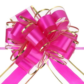 Unifizz 10pcs 6 Inch Rose Red Pull Bows with Gold Edge Ribbon Large Gift Bows for Valentine's Day Xmas Holiday Decoration Baskets Gift Wrapping