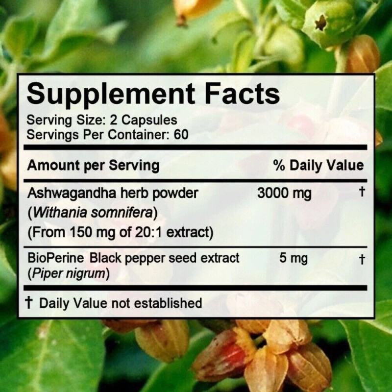 Bunkell Ashwagandha Capsules with BioPerine for Absorption Stress and Mood