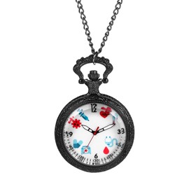 Avaner Pocket Watch Nurse Watch Medical Work Watch: Nurse Watch Transparent Pocket Watch with Chain Pocket Watches for Doctor Nurse Nurse, black, Modern