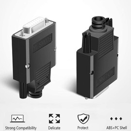 PENGLIN DB15 Solderless Female RS232 D-SUB Serial Adapter, 16 mm Thinner 15 Pin Port Terminal Solderless Breakout Board Connector with Housing Accessories, Pack of 2