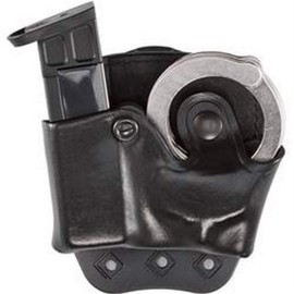 Aker Leather 519 DMS Combo Handcuff Case and Magazine Pouch, Beretta 92 Double Stack 9mm, Black