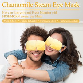 FRSHMORN 32 Packs Steam Eye Mask, Heated Eye Mask for Sleeping, Warm Compress for Eyes, Self Heating Disposal Steam Mask for Home Sleep, Office, Spa, Travel Essentials Stocking Stuffers (Chamomile)