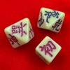 Set of 3, Easy Divination Dice, I Ching, Octahedral Dice,