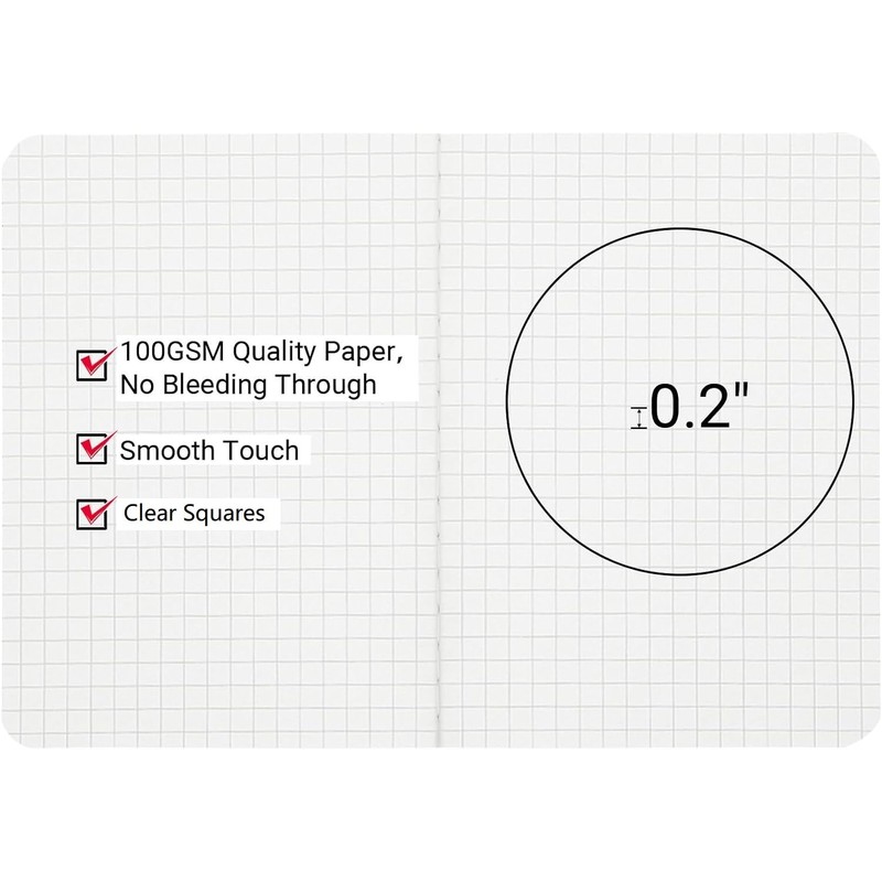 Yarotm Notebook A5 Squared - Pack of 8 100 g/m²