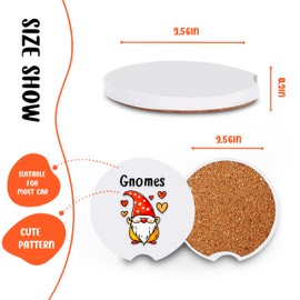 BJDAMAI 2 Pack Gnomes Car Cup Holder Coaster, Cute Gnomes Car Interior Accessories Drink Coaster for Women & Men, Gnomes Lovers Themed Gifts Stuff Accessories Things Merchandise Items!