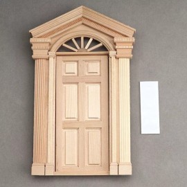 Unbranded AirAds Dollhouse DIY 1:12 Federal Revival Front Door Unfinished Wood Door