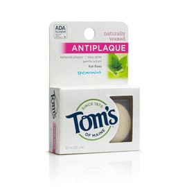Tom's of Maine Natural Waxed Antiplaque Flat Floss, Spearmint, 32 Yards