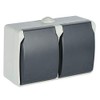 Electraline 605908 2 earthed Contact Socket 2-Way, with lids, Suitable