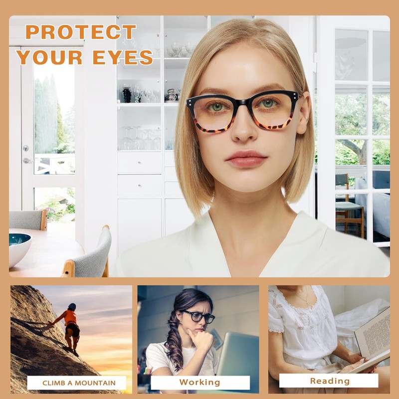 JOSCHOO Reading Glasses 6 Pack Blue Light Blocking Readers Spring
