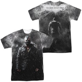 Dark Knight Rises Bane in Rain Front Back Print 100% Polyester Adult Costume T Shirt for Men & Women, 4X-Large Multicolor