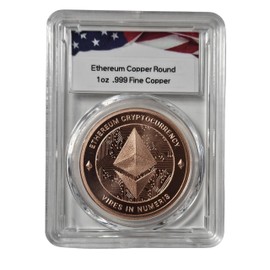 1 oz Pure .999 Copper Ethereum Round Challenge Coin Cryptocurrency