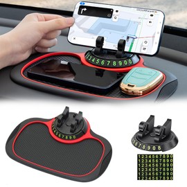 VBGURR Multifunction Dashboard Accessories, Anti-Slip Car Dashboard Accessories 360° Rotating Cell Phone Holder Dashboard Mat for Phones, Keys, Gadgets (Style 1)
