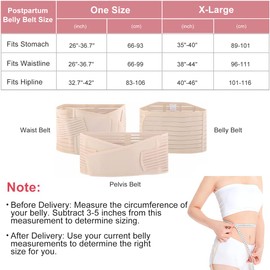 Hip Mall 3-in-1 Postpartum Belly Belt for Women - Postpartum Belt for Women - Postpartum Postpartum Belt 3 Phase Post Partum Belt, One Size