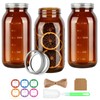 CARBLIN Half Gallon Amber Mason Jars, 3Pcs 64oz Canning Container