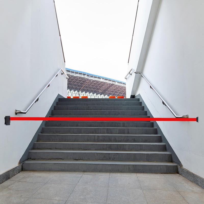 PATIKIL Fixed Wall Mount Retractable Belt Barrier, 9.84 Feet Fixed