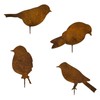 gvivej Pack of 4 Rust Birds, Rust Decoration, Patina Birds