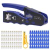 3DBUYER RJ45 50pcs Crimping Tool Kit, All-in-One Tool Cuts, Strips,