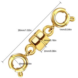 Magnetic Necklace Clasps and Closures, 8 Pack Gold and Sliver Jewelry Clasps Converters for Bracelet Necklaces Chain, Jewelry Extender with Strong Magnet