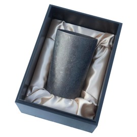 LAUGH WRINKLES x HORIE Titanium Double Tumbler, Deep Sea, 9.1 fl oz (270 ml), Comes in a Paulownia Box, Kiln Creation, Gift, Outdoor, Camping