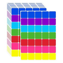 1 x 1 Square Labels, Adhesive Color Coding Stickers Writable Labels for Home Moving,Teachers Students Name Tags File Folder(20 Sheet)