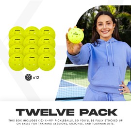 Franklin Sports x-40 Performance Outdoor Pickleballs - Usapa Approved (12 Pack)