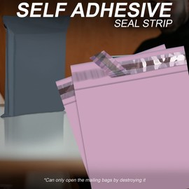 YUNJU Pink Plastic Mailing Bag, 6 x 9 Size Self Seal Strong Waterproof Poly Plastic Envelopes for Parcels, Packaging, Small Shipping Courier Delivery Bags 100 Pack