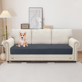 YSTELLAA Stretch Sofa Seat Cushion Cover, Seat Cushion Cover, Non-Slip, Elastic Cushion Covers, Universal Sofa Cover Living Room, Sofa Seat Cushion, Sofa Cover, Dark Grey, 3-Seater