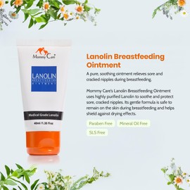 Lanolina Mommy Care Nursing Ointment - Hypoallergenic, Sensitive Skin, with Organic Ingredients, Natural Ingredients, 40 ml
