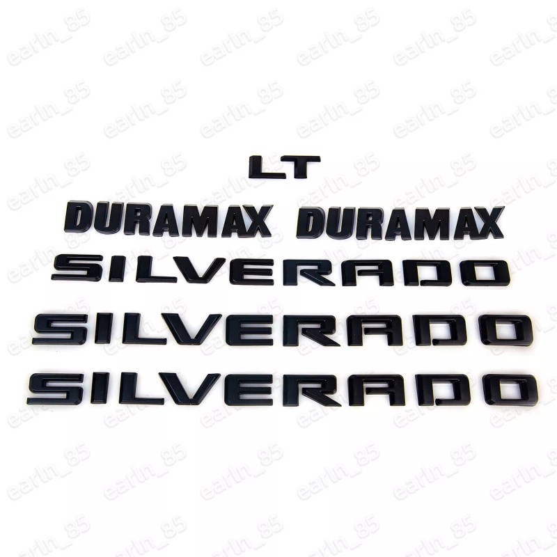 GM 19-25 Silverado Duramax Tailgate Letter Emblem Nameplate LT Kit