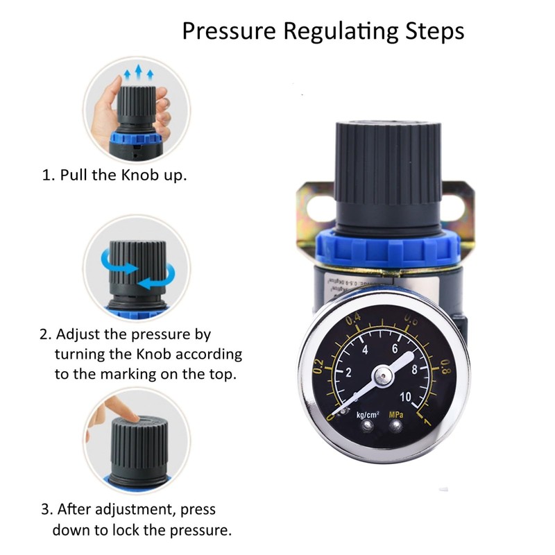 ZHONG AN Air Pressure Regulator-Air Control Vlave with Gauge with
