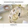 Sinalty White Baroque Wide Headbands Rhinestone Pearl Hairband with Beaded