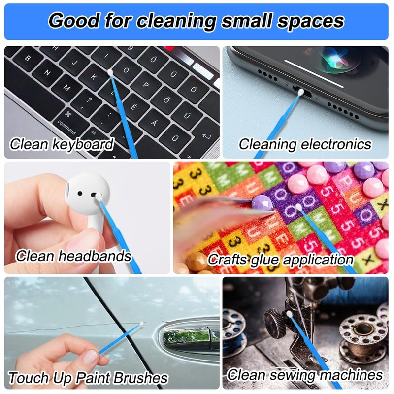 Shintop 400pcs Disposable Micro Applicators Brushes Great for Dental/Oral/Makeup (Blue,